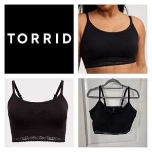 Torrid Black Bandeau with Lace Trim